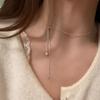 Women's Pearl Double Drop Adjustable Choker Necklace