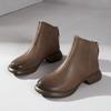 The First Layer of Cowhide Short Boots for Women's Autumn and Winter 2025 New Retro Ethnic Leather Chelsea Women's Small Leather Boots
