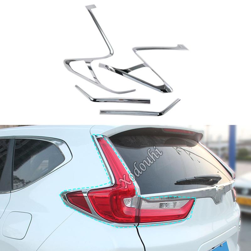 Car Body Styling ABS Chrome Trim Tail Light Rear Back Frame Trim Lamp Cover Parts For Honda CRV CR-V 2017 2018