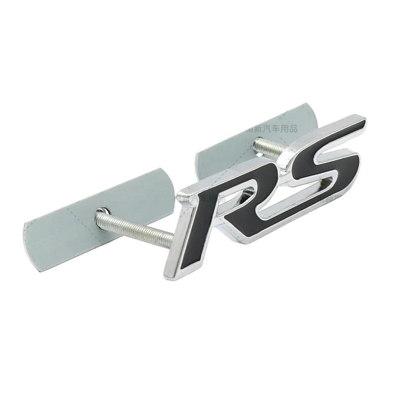 3D Metal RS Logo Emblem Rear Fender Trunk Badge Sticker For FIT Jazz Civic HRV Jade Front Grille Emblem Car Acceessories