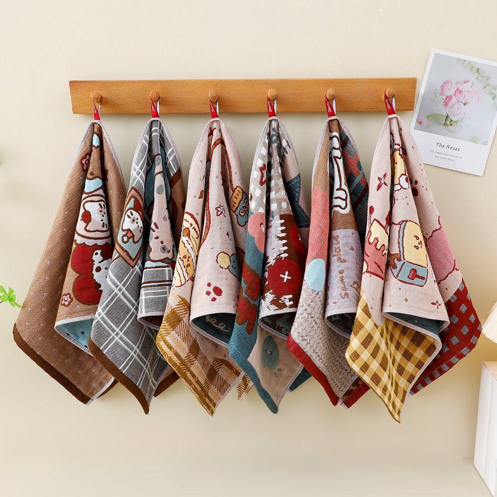 34x74cm Large Hand Towel 4 Layer Cotton Gauze Kitchen Towel Cute Face Towels Home Restaurant