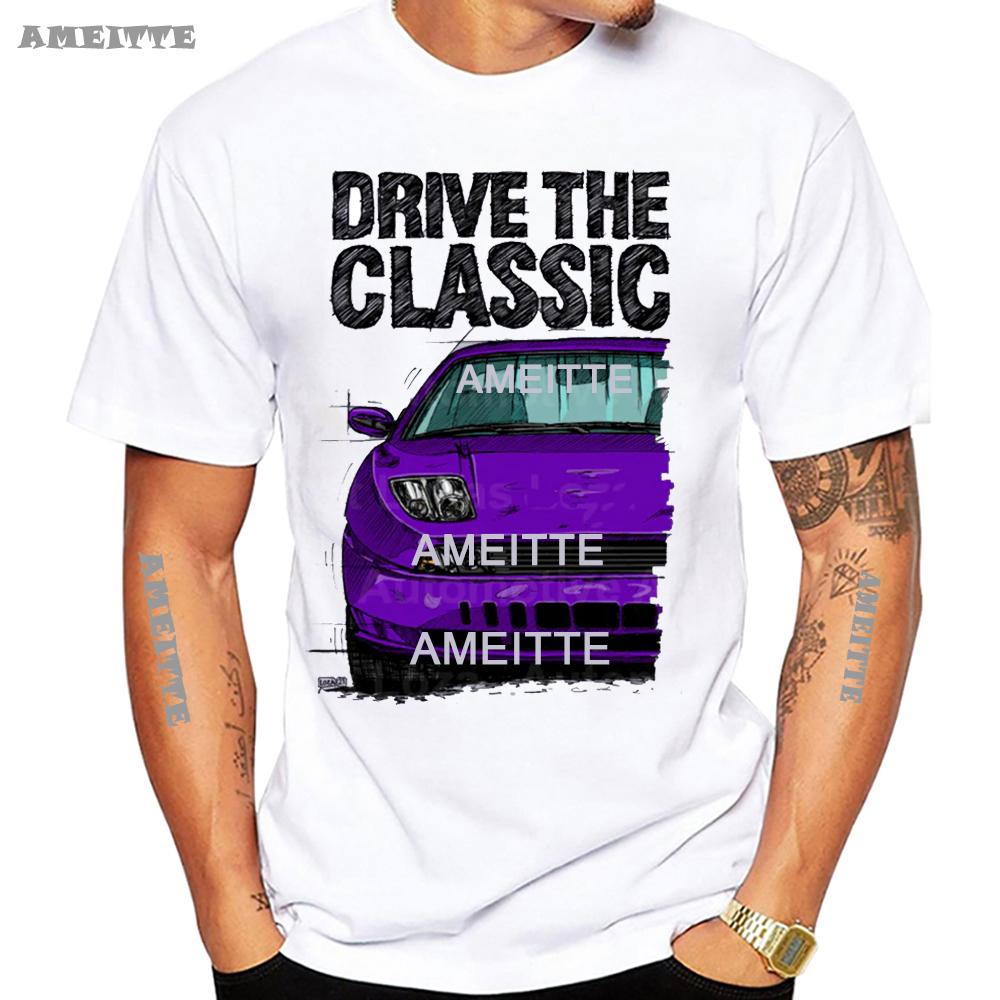 Newest Summer Men Short Sleeve Classic Fiats Coupe Color Bumper Grille Version T-Shirt Boy White Tees Legend Car Design Mans Tops