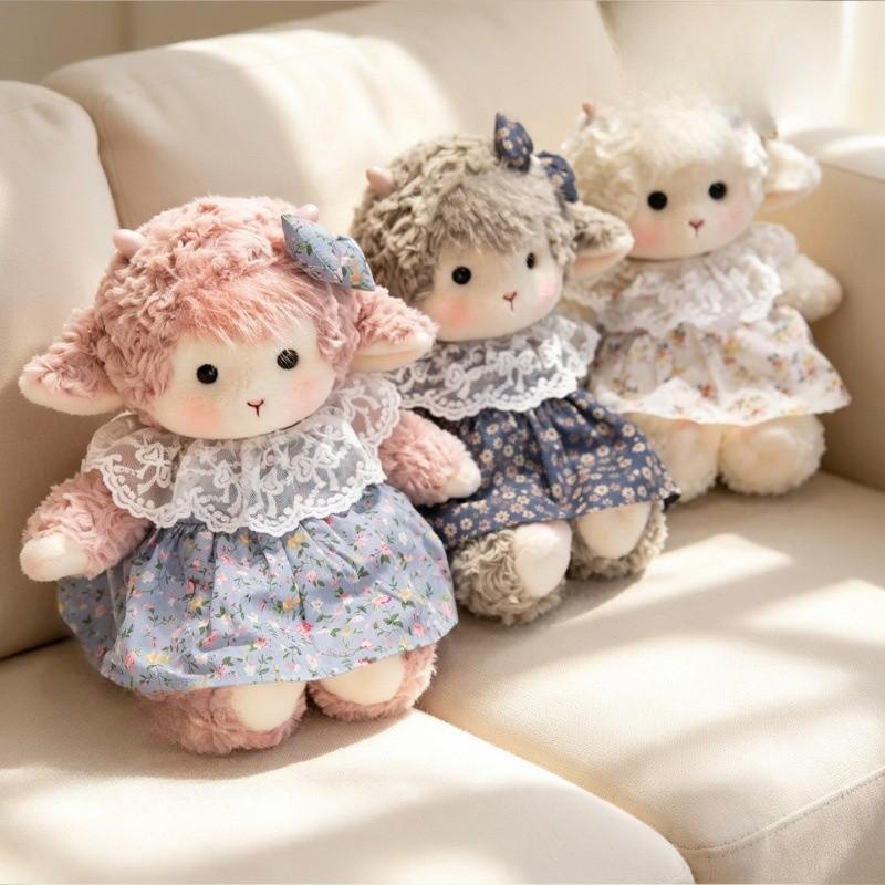 Cute Sheep Plush Doll With Polyester Fiber For Kids Comfort And Play