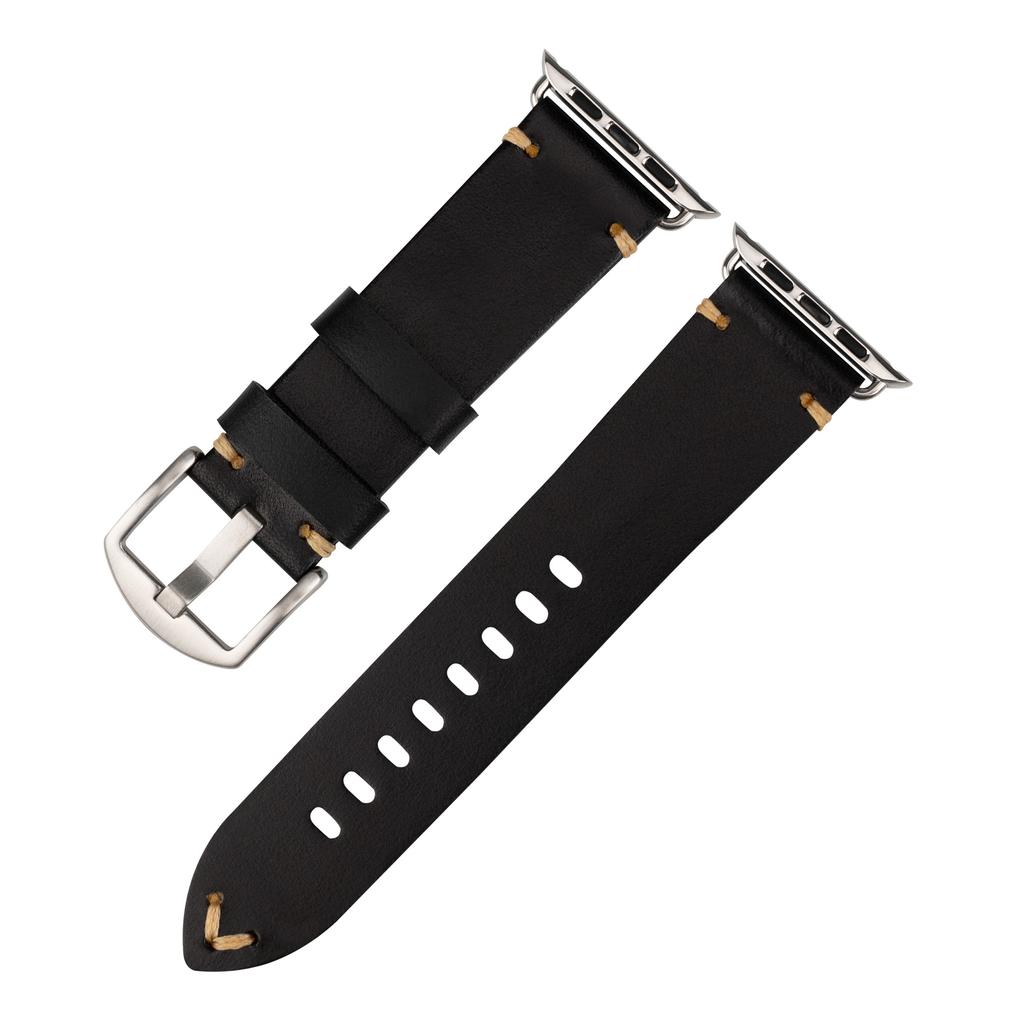 Оригинальный кожаный ремешок для часов из коровьей кожи, замена для Apple Watch Series 3 4 5 6 7 8 9 S9, прочный аксессуар-браслет для смарт-часов