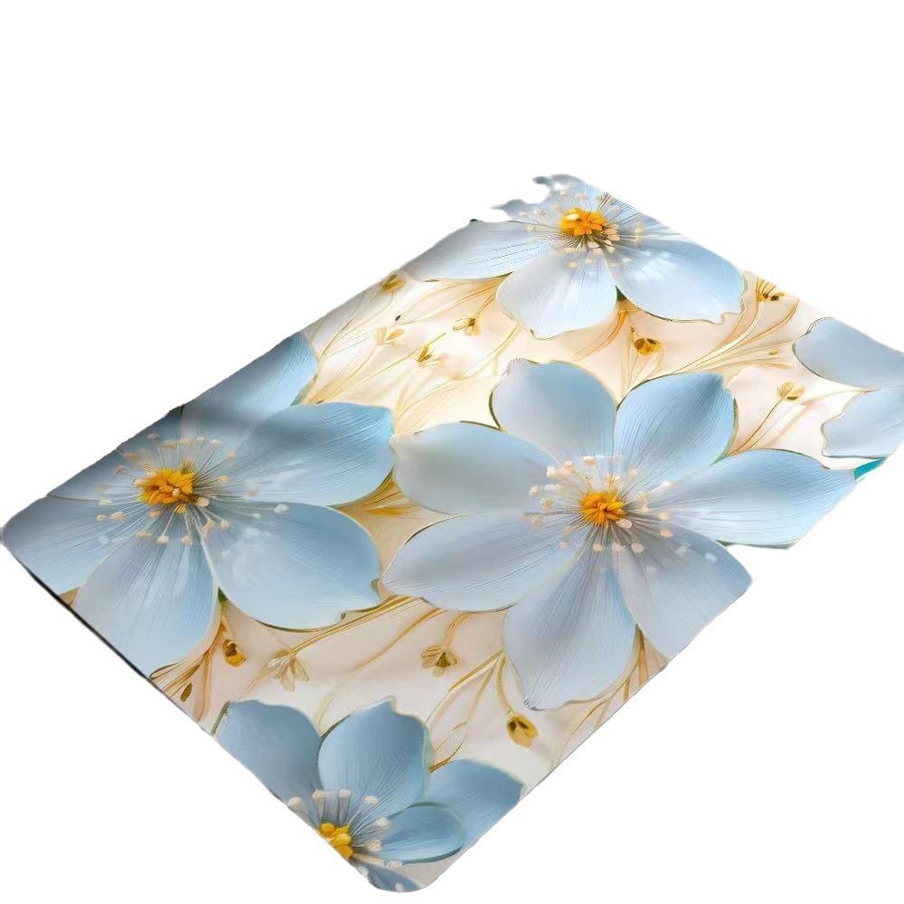 Light Luxury 3D Three-dimensional Flower Household Toilet Absorbent Mat Bathroom Toilet Diatom Mud Non-slip Carpet