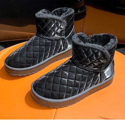 Мода 2024 Женские зимние сапоги Зимние теплые плюшевые сапоги Водонепроницаемые повседневные ботильоны на плоской подошве