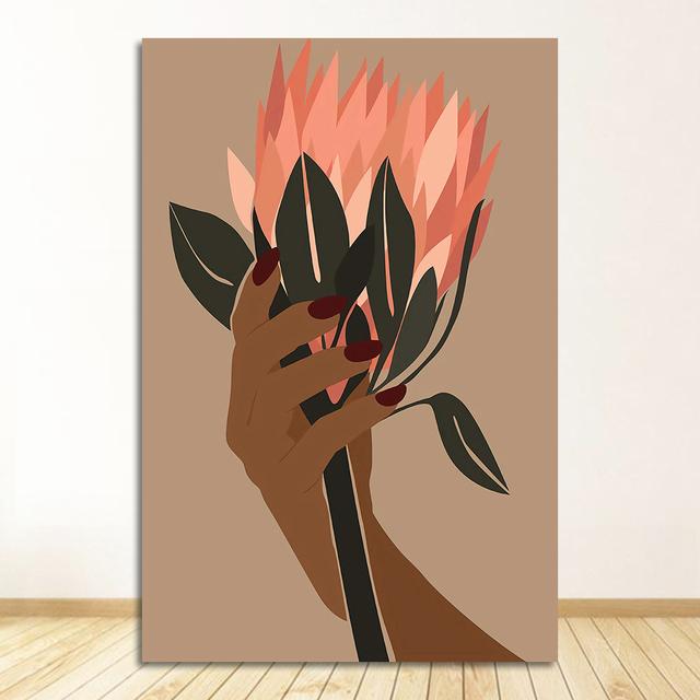 Peach Wall Art Canvas Painting Nordic Posters And Prints Wall Pictures For Living Room Decor Abstract Minimalism Girl Pineapple No Frame