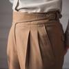 2024 Men's Mid-High Waist Straight Casual Trousers - British Retro, Versatile for Spring and Autumn