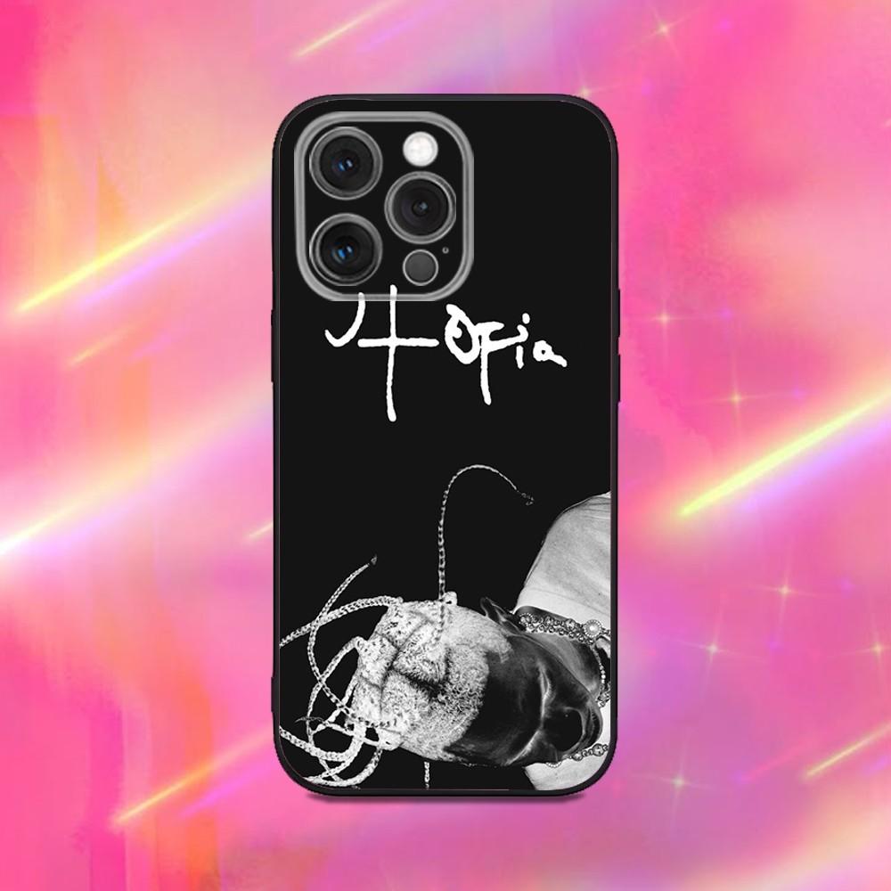 Rapper T-Travis S-Scott Phone Case For iPhone 16,15,14,13,12,11,Pro,Max,Plus,X,XS,XR,SE,8,7,Mini,Soft Silicone Black Case