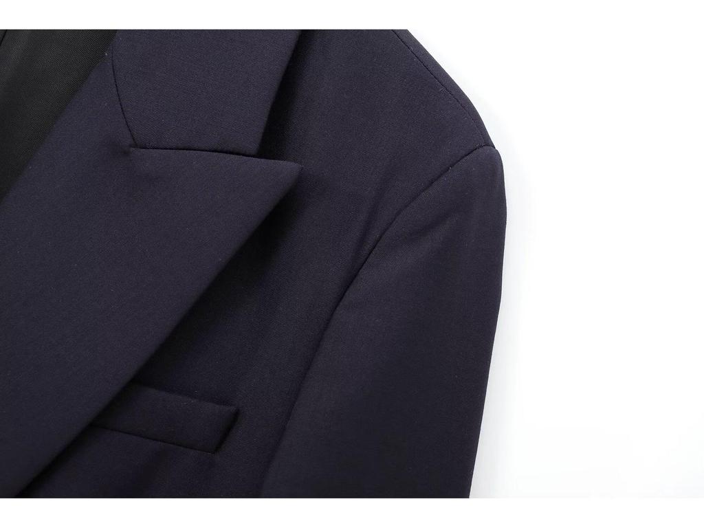 Женский французский двубортный пиджак и брюки прямого кроя, комплект Весна-Осень 2025