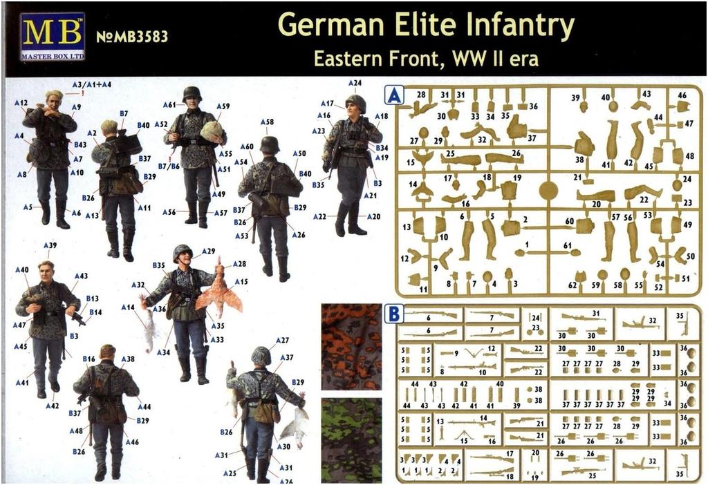 Master Box Немецкая пехота Ваффен СС 5 фигур Восточный фронт Заготовка продовольствия Пластиковая модель MB35083 1/35