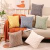 Plush Throw Pillow Geometric Solid Color Throw Pillow Cover Simple and Atmospheric Jacquard Double Sided Plush Pillow Cushion (Coreless)