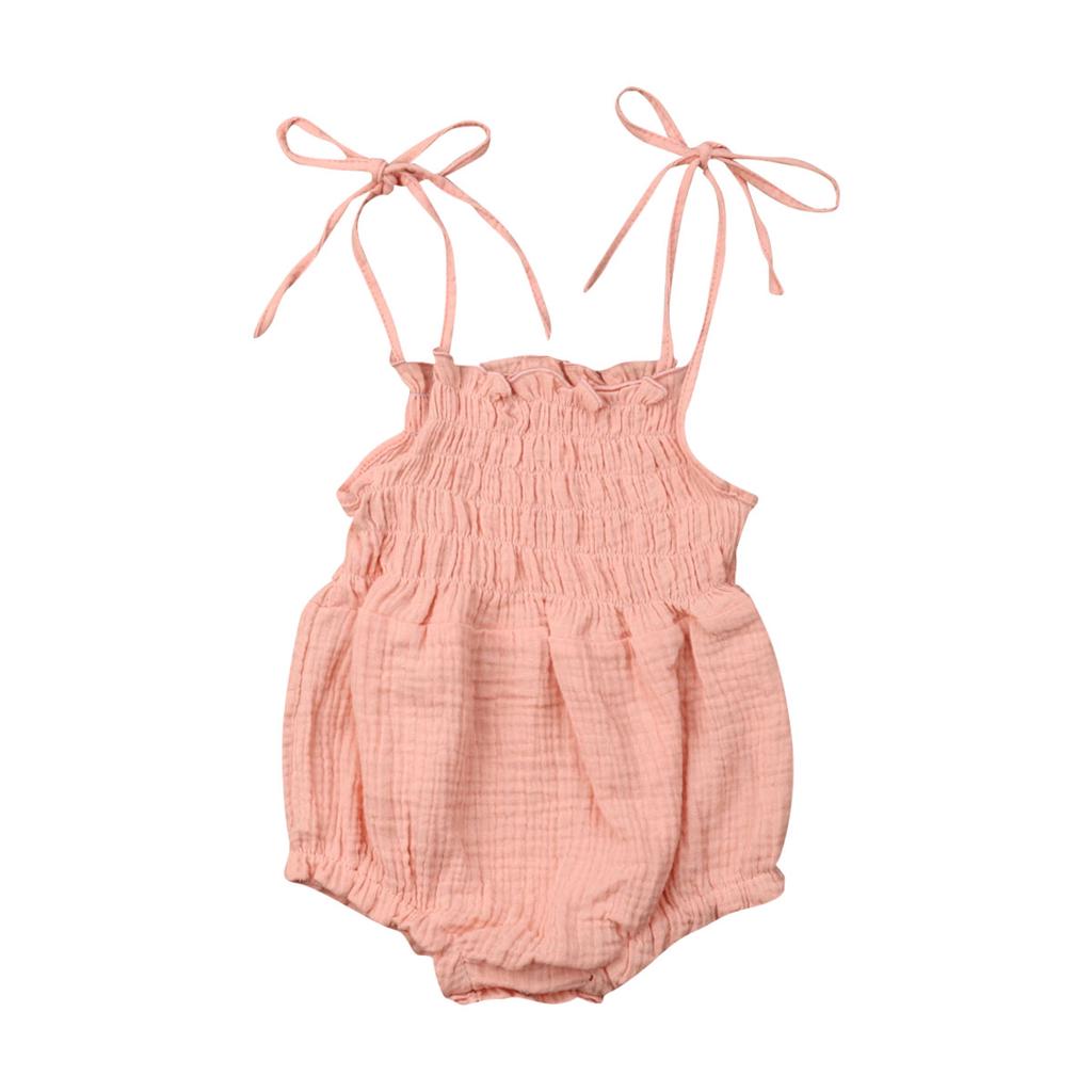 Newborn Baby Girl Clothes Sleeveless Solid Color Strap Romper Jumpsuit One Pieces Outfits Sunsuit Clothes