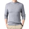 Мужской однотонный вязаный свитер с полувысоким воротником - тренд осень/зима