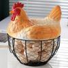 Креативная корзина-курица из кованого железа для яиц, чеснока, фруктов, закусок и кухонного декора
