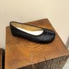 French leather soft-soled split-toed shoes 2026 spring and autumn flat-soled light-mouth silver single shoes women's light ballet horseshoe shoes