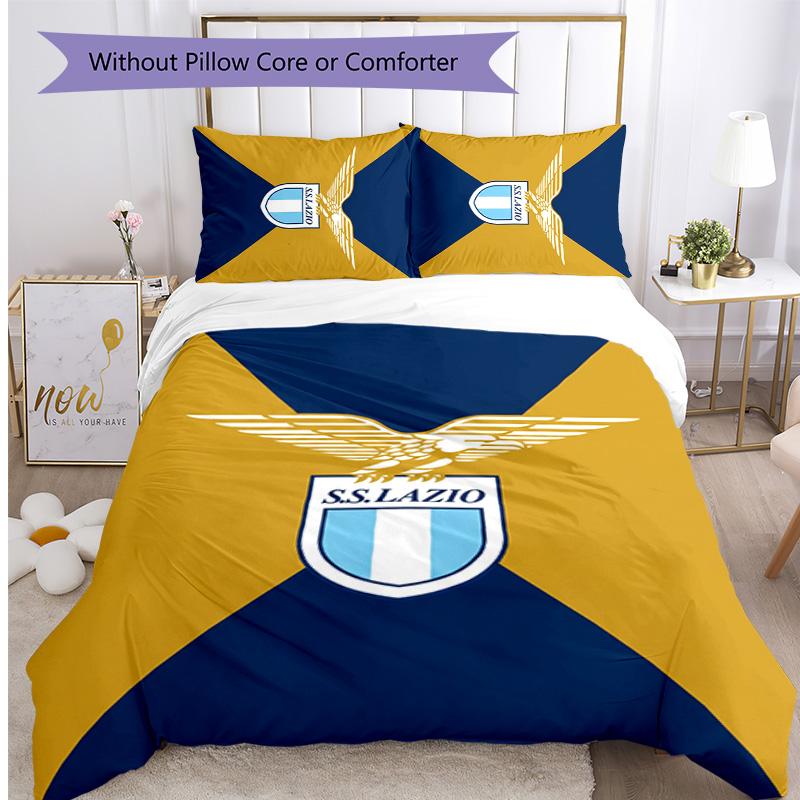 Lazio FC Printed 3PCS Bedding Set Breathable Duvet Cover with Pillowcases Decorative Bed Linen for Bedroom Home