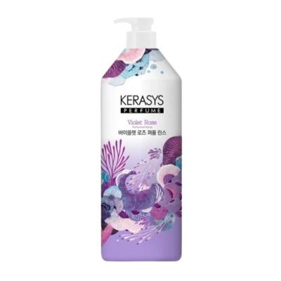 Kerasys Violet Rose Perfume Rinse 1 л — Цветочный кондиционер для волос, Стойкий аромат, Мягкий и блестящий финиш, Увлажняющий уход