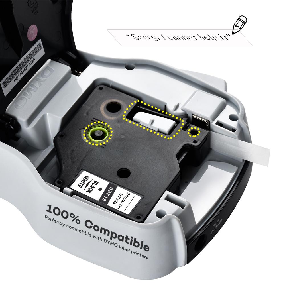 1 шт. Совместимые ленты dymo D1 24 мм 53710 53713 53716 53718 53721 53722 53723 53724 лента для Dymo label manager LM 160 210D