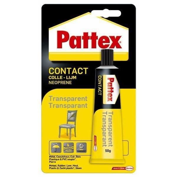 Colle Contact - PATTEX - 50gr - Polyuréthanne Transparent - Prise Instantanée - Assemblage Résistant