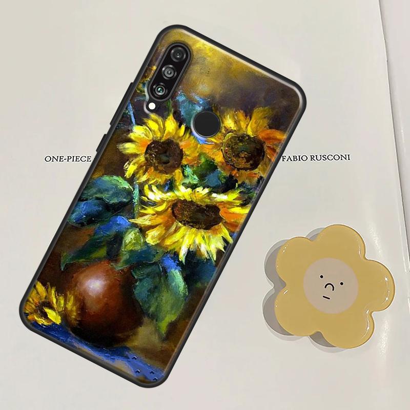 Масляная живопись Цветы Для Huawei Nova Y91 Y60 Y70 Y90 Y61 3i 7i 8i 11i Nova 11 9 10 SE P20 P40 Lite P30 Pro Чехол