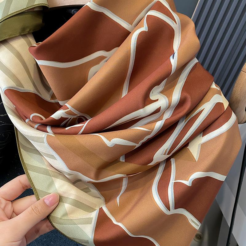 Camellia New Style for Women Scarf Scarf Travel Shawl Double-sided Printing Fashionable Age-reducing Spring Autumn Summer Universal
