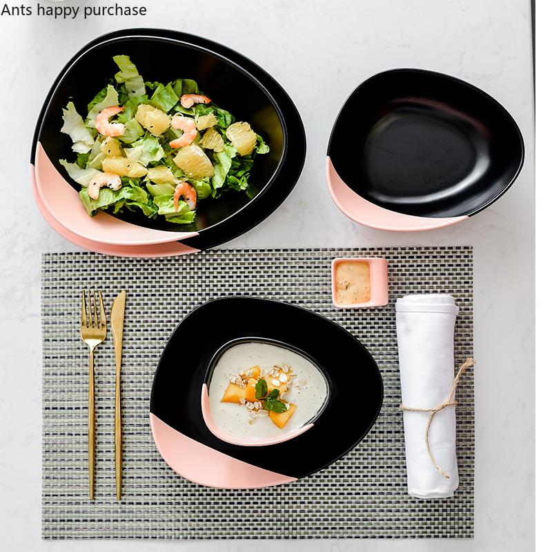 Керамическая тарелка обеденная тарелка блюда фруктовница салатник суповая тарелка миски для лапши десертные тарелки поднос для закусок декоративная посуда