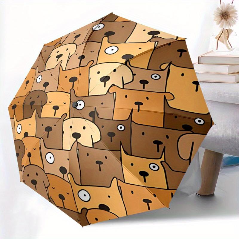 1pc Dogs Pattern Automatic Open/close, All-Season Portable Folding Umbrella, Travel, Everyday, Formal Events092