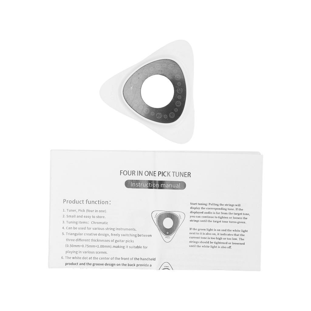 Guitar Picks Tuner Ukulele Tuner 3 Thickness Picks LED Display ABS Portable Tuner Instrument Accessory for Acoustic