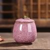 Cracked Ceramic Tea Caddies Coffee Canister Household Portable Travel Mini Porcelain Sealed Moisture-proof Storage Jar Home Deco