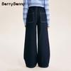 BARRY BANNY Girls' Loose Wide-Leg Denim Pants