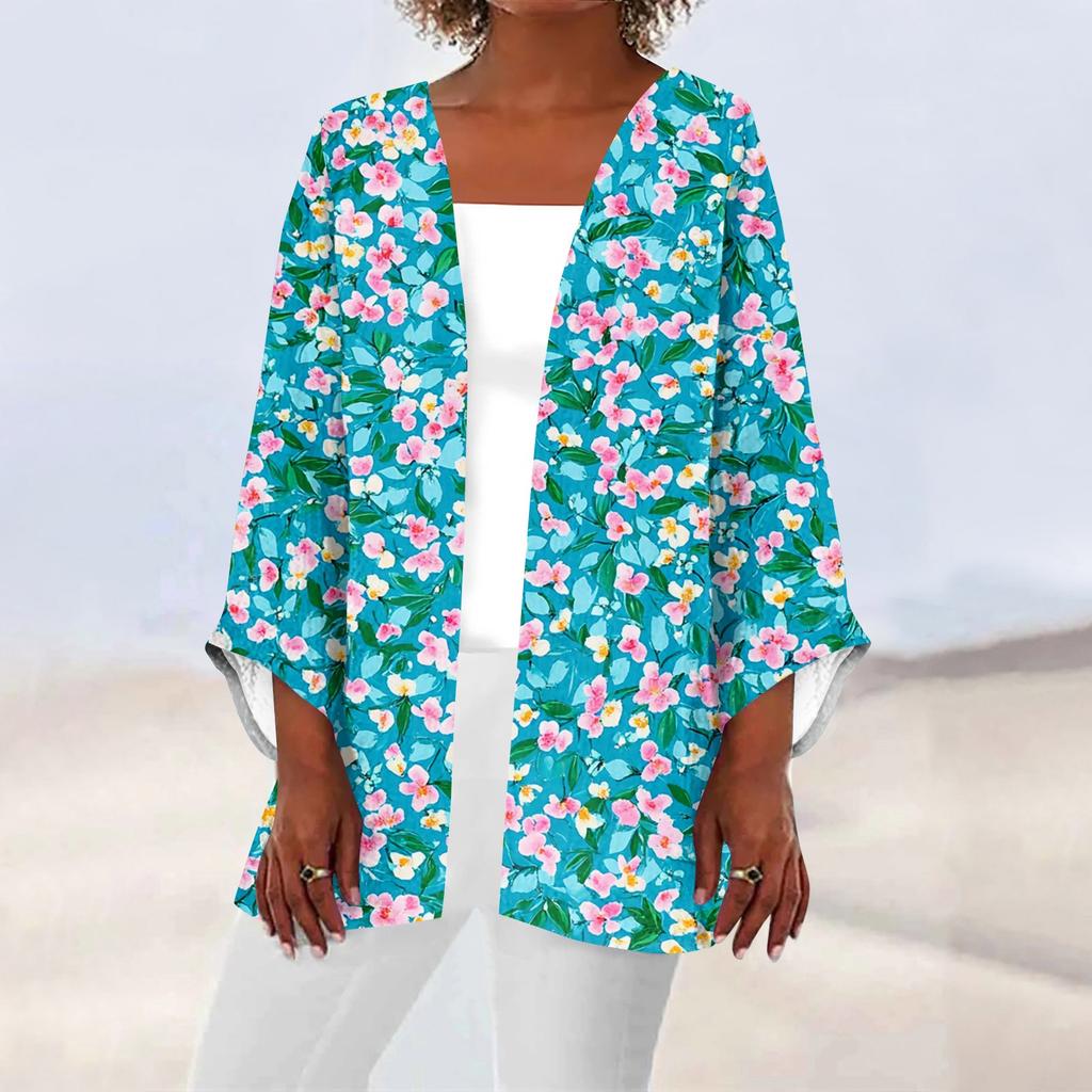 Женская повседневная и модная легкая куртка средней длины с принтом, кардиган, кардиган