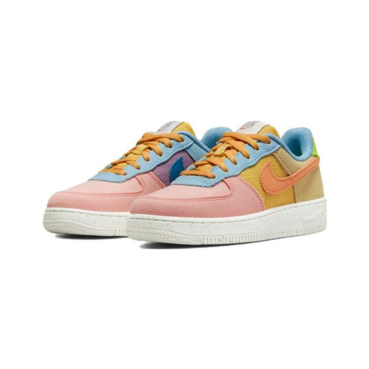 Nike Air Force 1 Low 07 LV8 Next Nature PS Sun Club — мульти детские кроссовки разноцветные песочно-золотые Wheatgrass DM1008-700