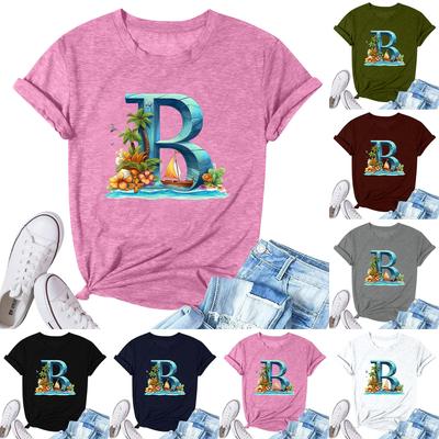 Женская модная повседневная плиссированная футболка с коротким рукавом с принтом