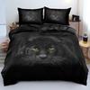 Lion Tiger King Queen Duvet Cover Lovely Wild Animals Bedding Set For Kids Teens Adults Wildlife Grey Black 2/3pcs Quilt Cover