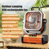 Уличный кемпинговый вентилятор с режимами освещения, регулируемой скоростью, вращающийся, USB-перезаряжаемый, 2-в-1, многоцелевой, походный, подвесной вентилятор-лампа для палатки, аварийный фонарь