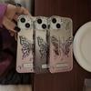 Чехол для телефона с 3D бабочкой и полым кронштейном для iPhone 15 ProMax 14 13 Pro Max 15 12 Pro, модный матовый чехол-подставка с градиентным покрытием