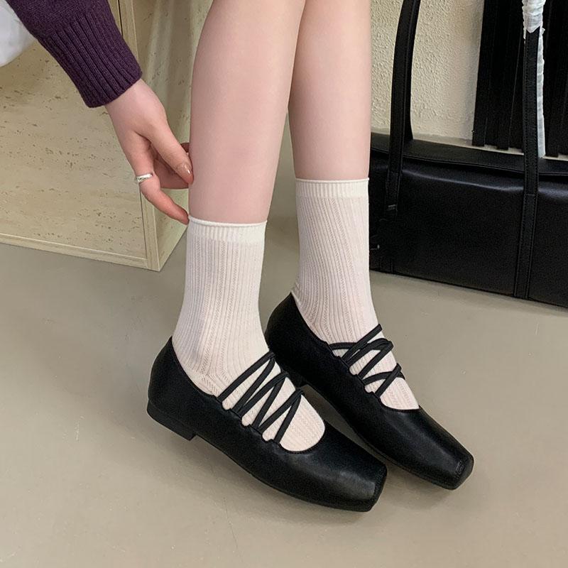 Мода Новая Мода Эластичная Лента Женские Балетки Слипоны Повседневная Женская Обувь с Квадратным Носком Неглубокие Женские Балетки Обувь леди