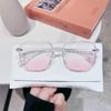 Fashion Anti Blue Light Gradient Pink Myopia Glasses Women Vintage Shortsight Eyeglasses Ladies Finished Optical Eyewear Diopter