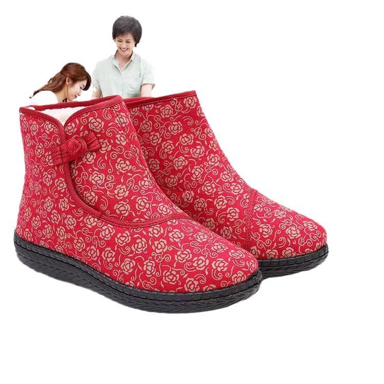 Winter Shoes: Women's Fleece and Thickened Warm Cotton Boots, Women's Soft-soled Cotton Shoes