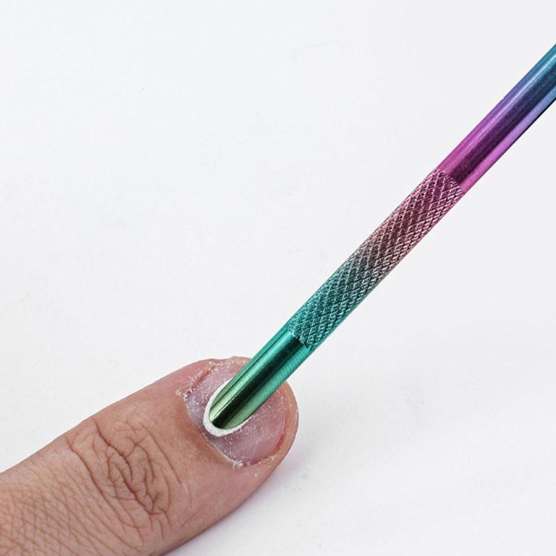 1 шт. Двусторонний толкатель для кутикулы из нержавеющей стали, маникюрный инструмент для удаления омертвевшей кожи