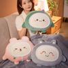 Cute Cartoon Air Conditioning Blanket Portable Sofa Back Cushion New Office Nap Cushion Blanket