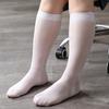 Translucent Solid Color Business Stockings Stripe Men Thin Dress Tube Socks Comfortable   Male