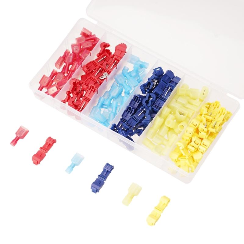 Pack of 120 Wire Connectors User Friendly Electrical Joiners Line Terminals Self-Stripping Crimps Connectors for DIY