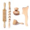 5 Piece Wooden Massage Apparatus Wooden Massage Rollers Soft Tissue Therapy Gua Sha Tools Lymphatic Drainage Muscle Massage Contouring