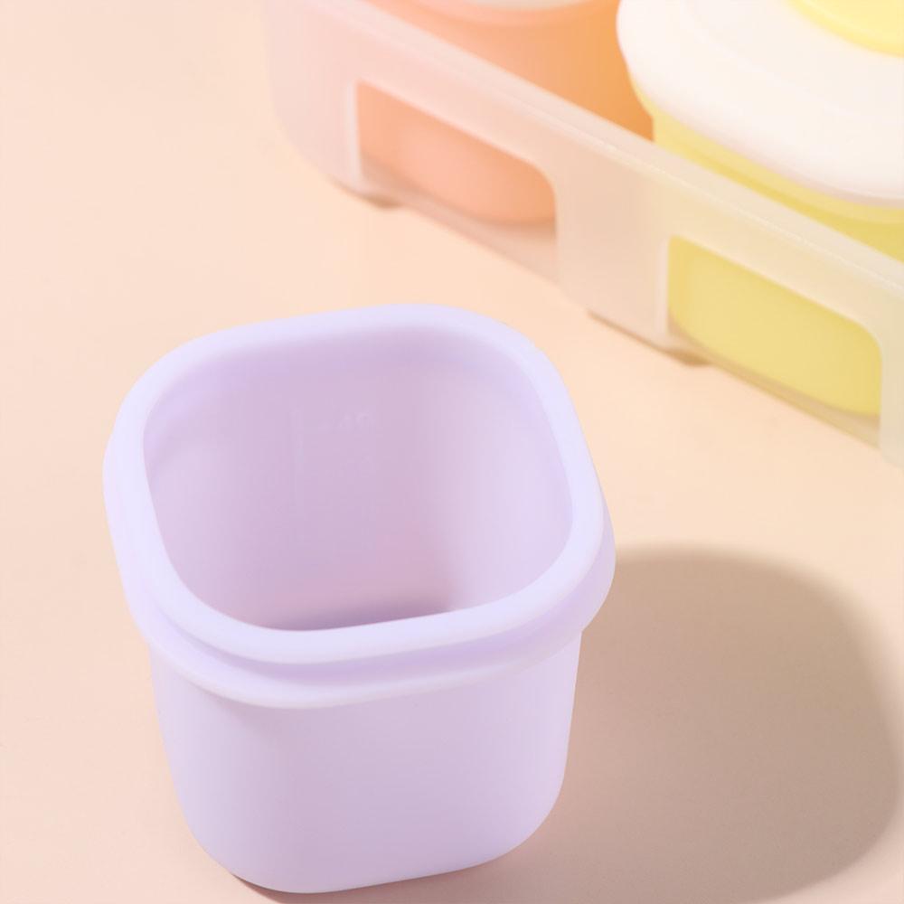 8-Grid Soup Ice Grid with Scales with Lid Food Meal Molds Freezer Ice Cube Molds Baby Food Storage