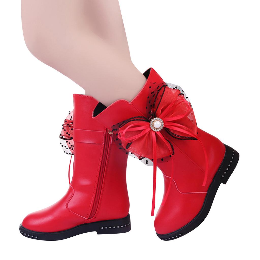 Обувь для малышей, принцесса с узлом-бабочкой, модные кожаные сапоги