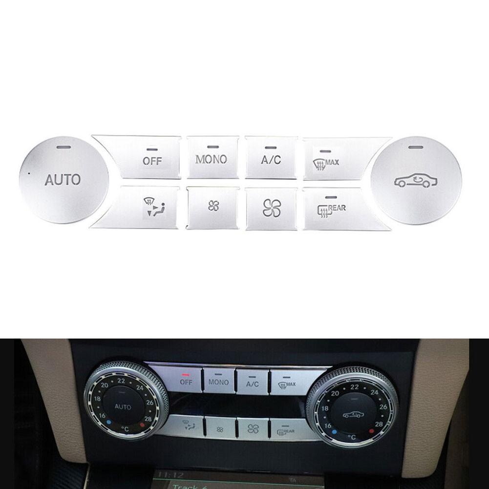 Chrome Center Console Air AC Button Cover Trim For Mercedes-Benz C GLK W204 X204