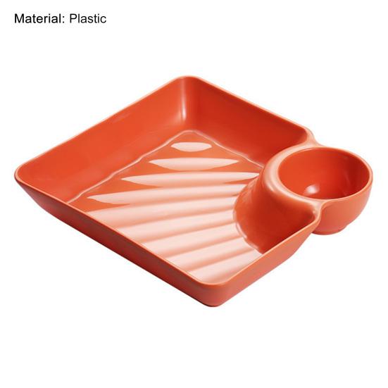 Штабелируемая тарелка с отделениями для соуса, гладкие края, антипригарная, легко моется, тарелка для суши, салата, пельменей для столовой