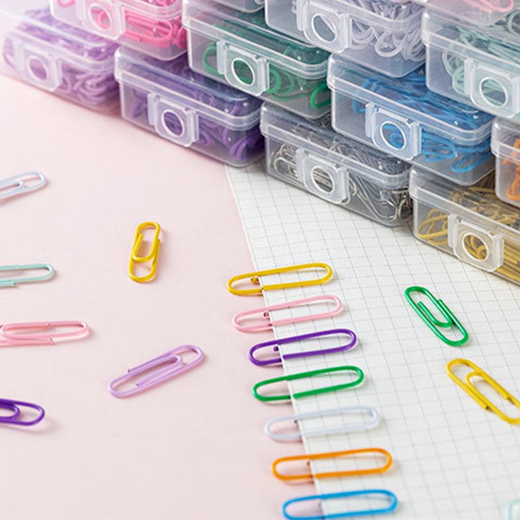 50pcs Paper Clips Small Cute Paper Clips Portable Office School Paper Clips for Scrapbook Decoration Violet